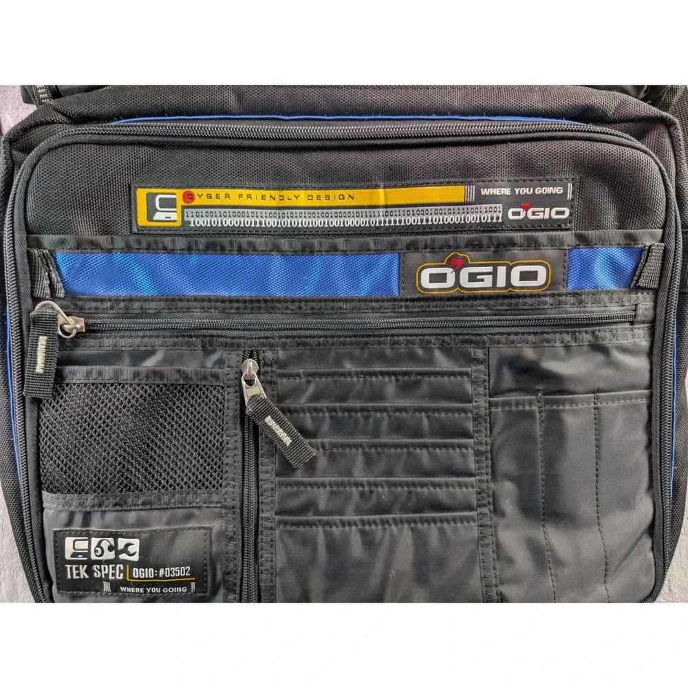 Ogio Tek Spec 03502 Messenger Bag Laptop Case Black Blue Tool Organizer Travel
